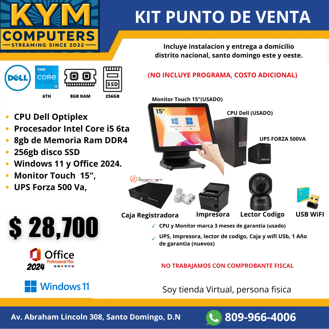 Kit POS Profesional Completo con pantalla táctil